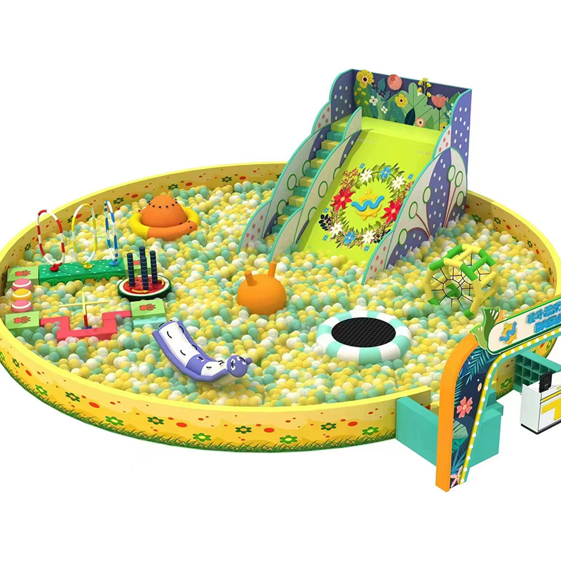 Shopping mall million ocean pool indoor naughty Castle wooden slide manufacturer wave pool atrium amusement equipment