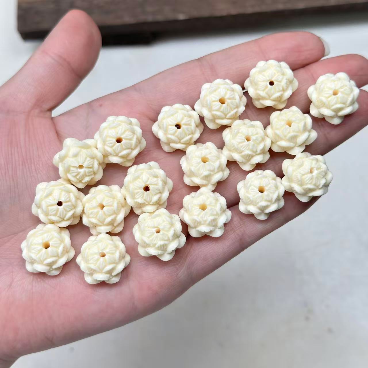 Слоновая кость лотос резные свободные бусины DIY браслет из плодов бодхи супер милые аксессуары