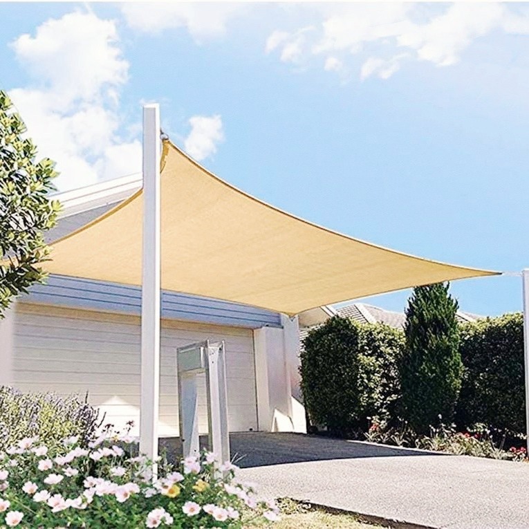 Outdoor Courtyard Sunshade in Stock Thickened Polyester Oxford Cloth Waterproof Four-Corner Sail Anti-Uv Canopy Awning
