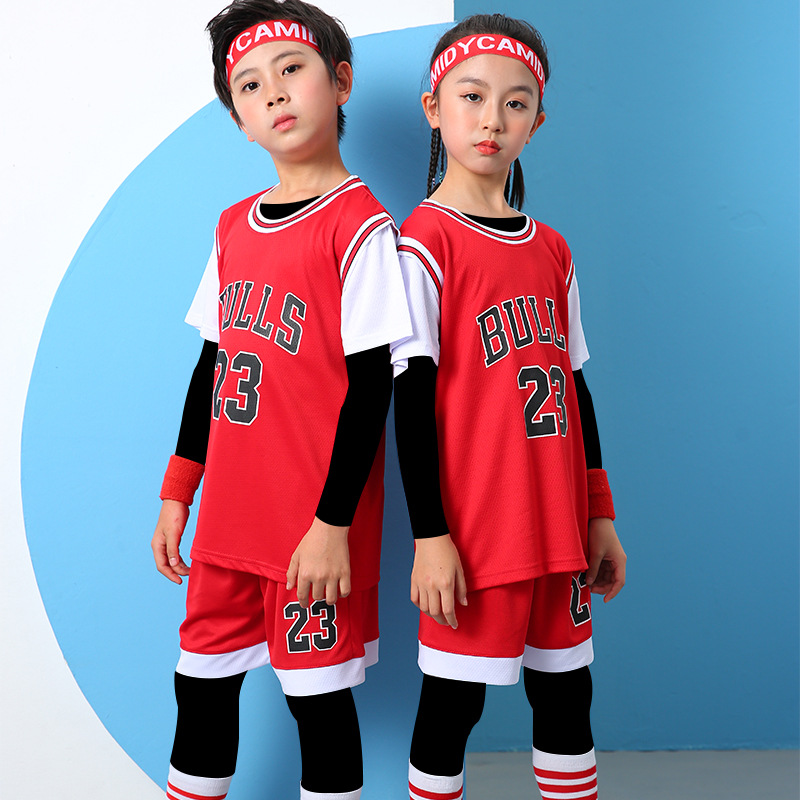Children's Basketball Clothes Set Boys Kobe Jersey Short-sleeved Women's Summer Kindergarten Competition Training Sportswear