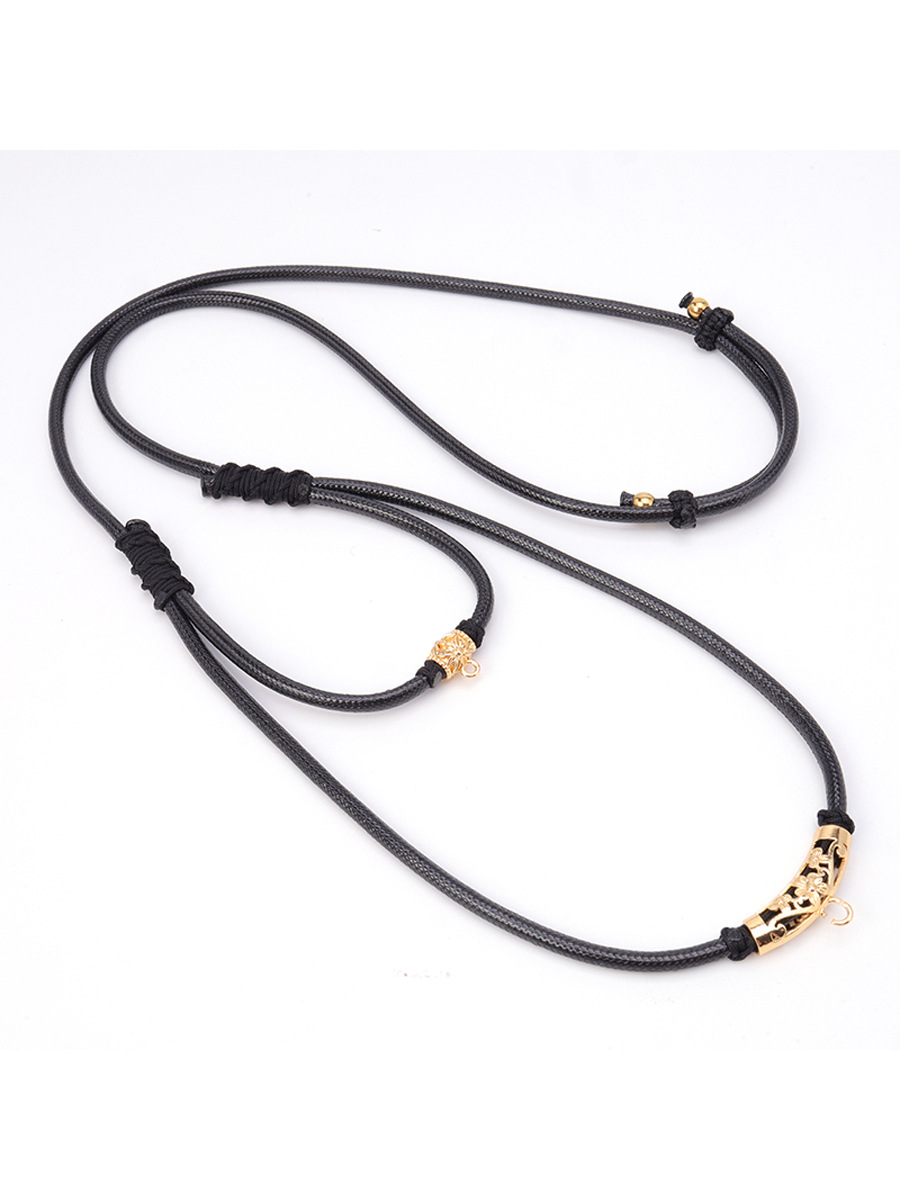 Thai Wax Rope Taiga Leather Rope Buddha Amulet Chain Adjustable Length Single Hanging Double Hanging Three Hanging Four Hanging Necklace Hanging Chain