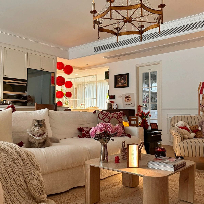 Cream Style Modern Simple Travertine Coffee Table Small Apartment Living Room Home Slate Solid Wood Coffee Table Tea Table B&B