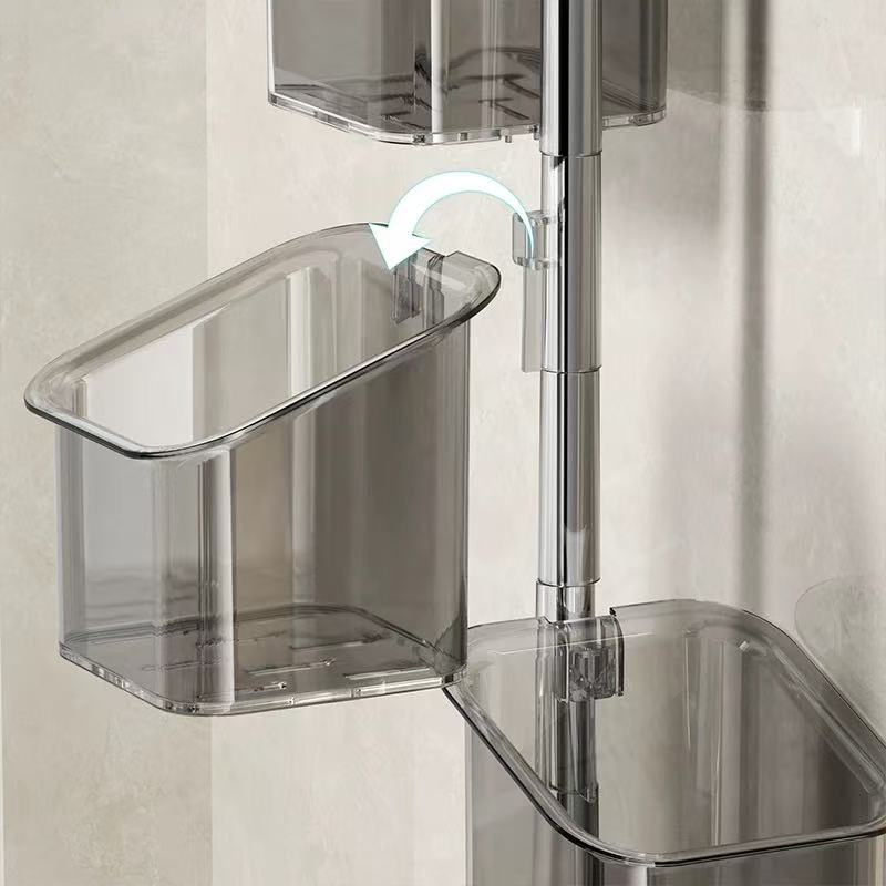 Kitchen Suction Cup Storage Box Without Punching Onion, Ginger and Garlic Wall-Mounted Rotatable Bathroom Cosmetics Storage Shelf