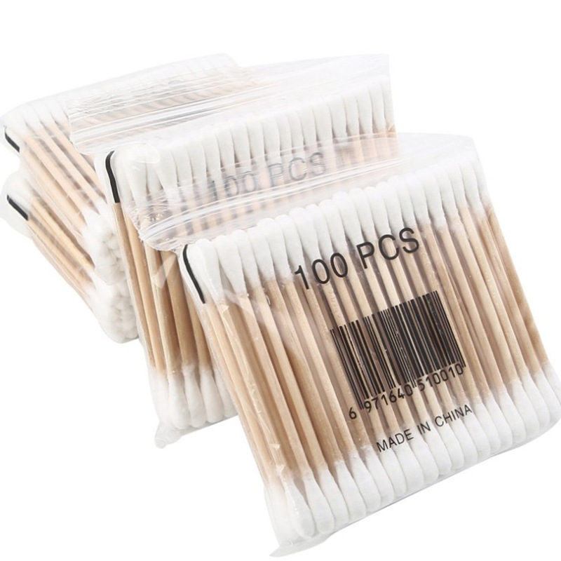 Bagged cotton swabs 30 80 100 double-headed cotton swabs makeup cleaning cotton swabs factory direct price advantage