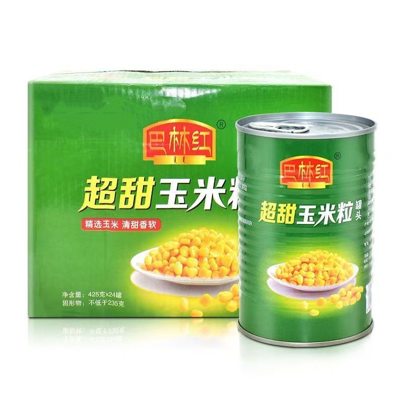 Bahrain Red Sweet Corn Grain Canned Commercial Juice 425g Instant Super Sweet Corn Grain Salad Pizza Baking Ingredients