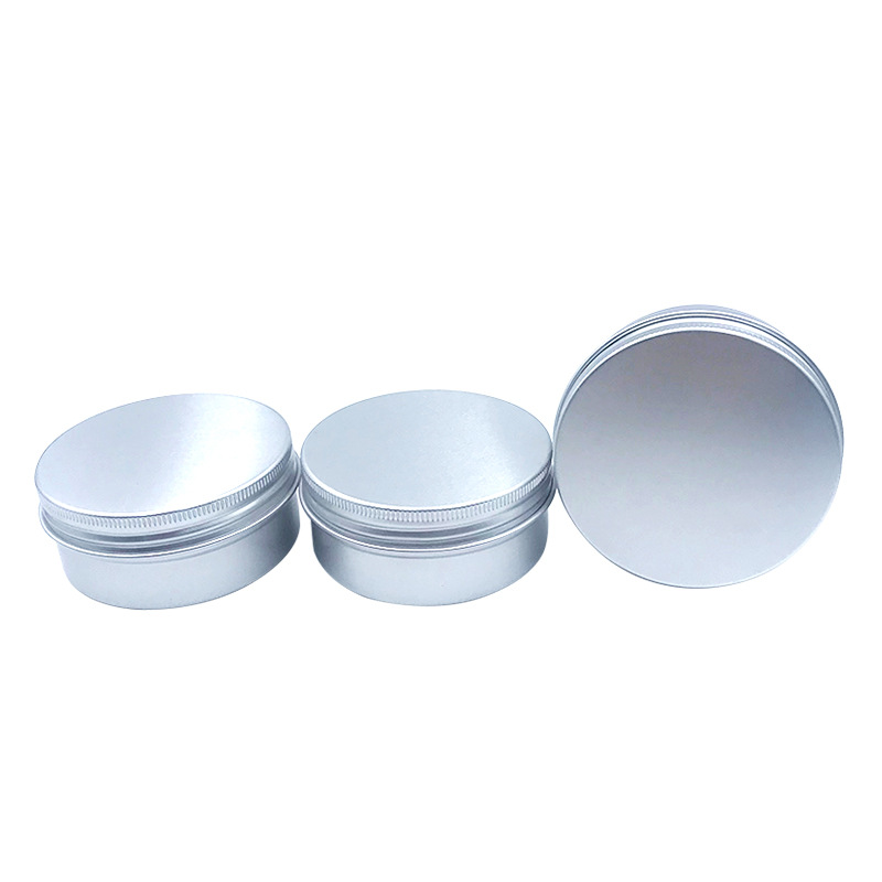 50g silver aluminum box wholesale factory in stock round food grade anti-corrosion non-rust cosmetic packaging aluminum jar
