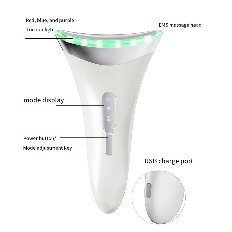 Face and Neck Care, Light-Colored Wrinkle-Reducing Neck Beauty Device, Sonic Vibration Lifting, Firming, Anti-Wrinkle Beauty Device, Neck Wrinkle Removal Device