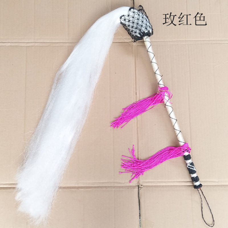 Tai Chi Dusting Imitation Ponytail Floating Dust Real Ponytail Buddha Dust Tai Chi Sweeping Rope Prop Supplies Dusting Prop
