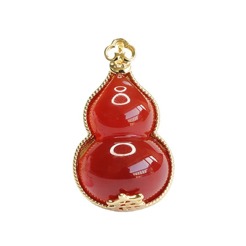 Juyu natural red agate lucky gourd pendant chalcedony necklace retro jewelry live wholesale MN4122801