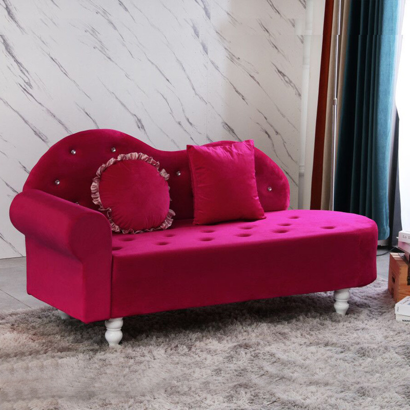 Simple Light Luxury Single European Style Lazy Bedroom Beauty Bed Living Room Mall Clothing Shop Small Sofa Casual Lying chaise