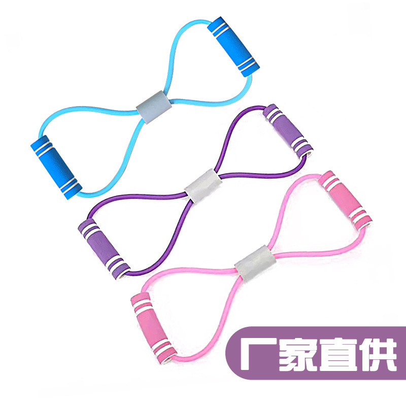 Устройство для натяжения с 8 символами, упражнения для спины, растяжка, эластичный пояс, йога, защита груди, натяжная веревка