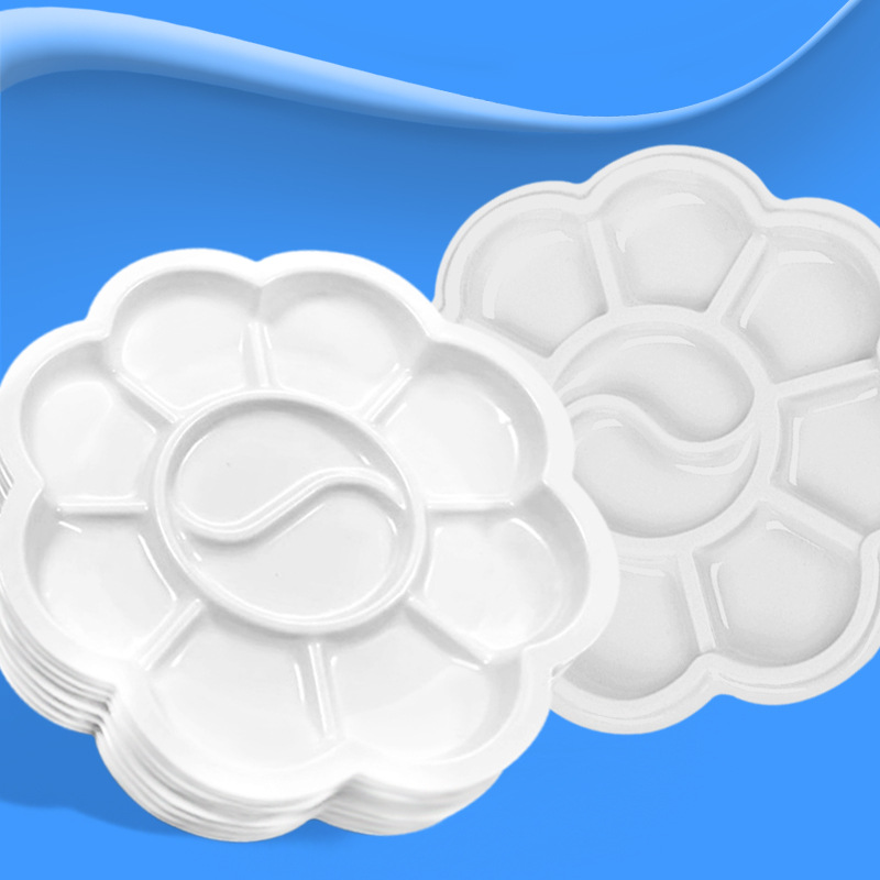 Disposable color palette wash-free children's watercolor children's art painting plaster graffiti palette plate plum flower color palette