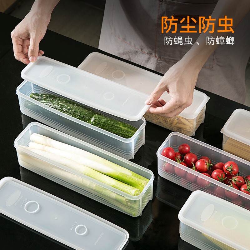 Rectangular noodle storage box Rectangular refrigerator kitchen food grade sealed fresh-keeping box with lid coarse cereals noodle box