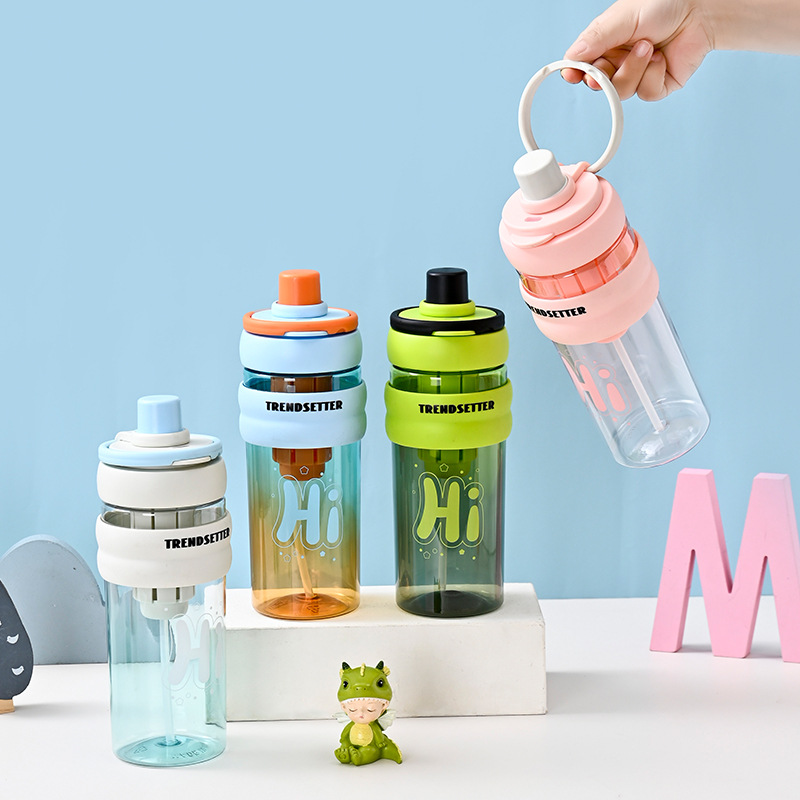 Simple Dopamine Double Drinking Cup Large Capacity Office Desktop Couple Suction Cup Portable Summer Scented Tea Plastic Cup