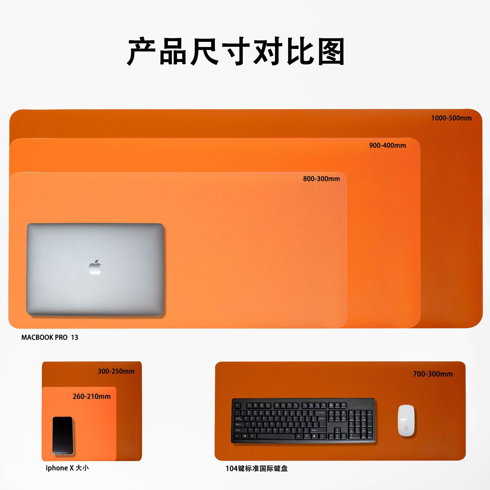 Leather Double-Sided Mouse Pad Customized Two-Color Same Color Desk Pad Computer Mouse Pad with Printed Pattern Logo