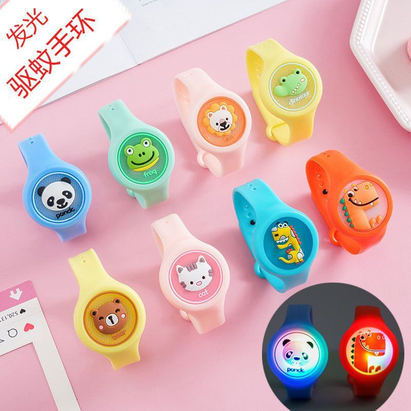 Children's Luminous Anti-Mosquito Bracelet Boxed Cartoon Flash Anti-Bite Artifact Carry-On Bracelet New Wholesale