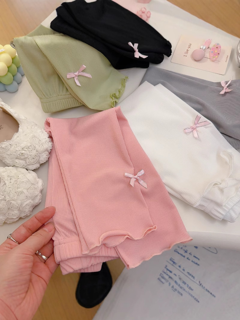 2025 Girls' Pants Summer Ice Silk Pants Thin Children's Loose Straight Pants Children's All-match Comfortable Straight Pants