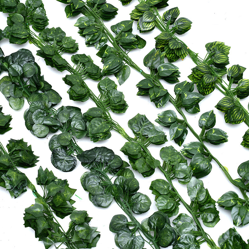 Craft Rattan Plant Rattan Simulation Green Leaf Decorative Rattan Wholesale Creeper Ivy Plant Wall