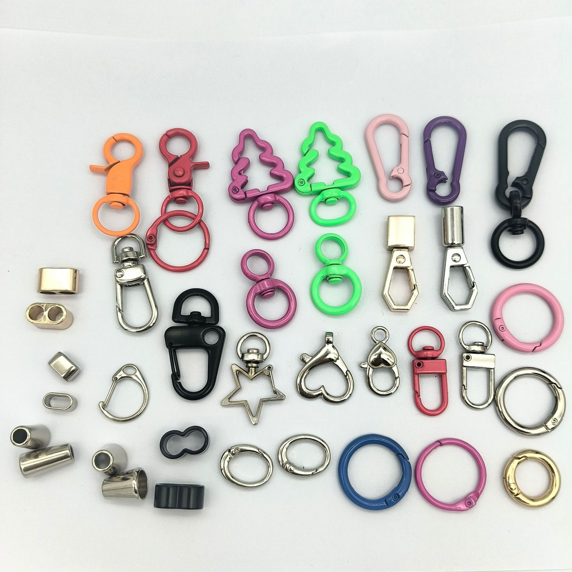 Ювелирное кольцо с пружинным замком, красочный брелок, рождественское украшение, колокольчик, аксессуар для регулировки