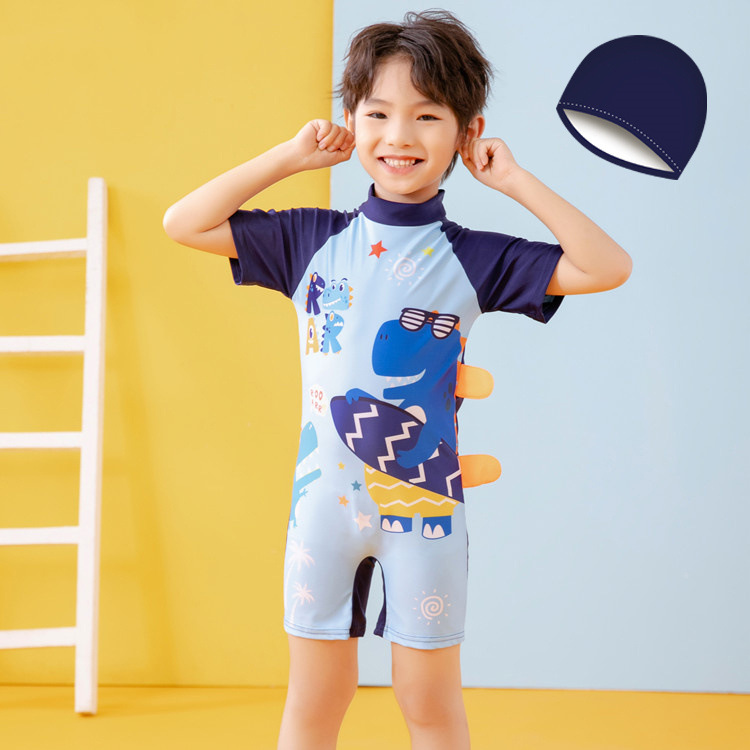 Children's Swimsuits, Boys' Swimsuits, Small, Medium and Large Children's Hot Spring Swimming Trunks Set Wholesale Baby Children's Cartoon Swimsuits Quick-Drying