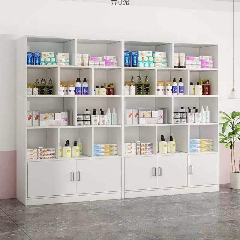 2025 Wabi-Sabi Style Artificial Board Modular Commercial Wine Cabinet and Cosmetics Display Rack for Restaurants and Nail Salons, Installation Provided