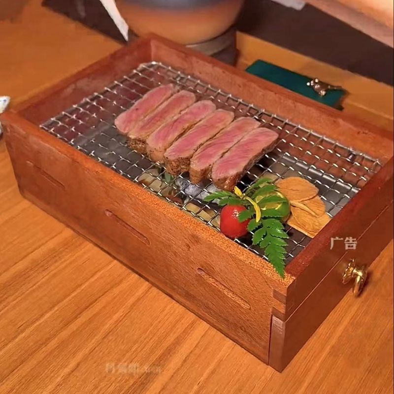 Креативная деревянная посуда для ресторана, копчёная коробка для мяса, специальная посуда для западной кухни