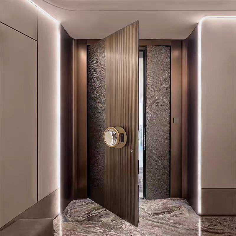 Cast Aluminum Door for Home Villa, Double-Door Entrance Door, Finely Carved Armored Door, Anti-Theft Door