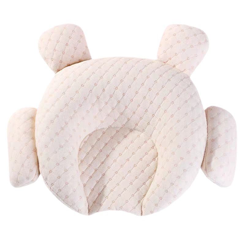 Newborn baby latex styling pillow 0-1 years old baby auxiliary styling correction partial head baby pillow color cotton pillowcase