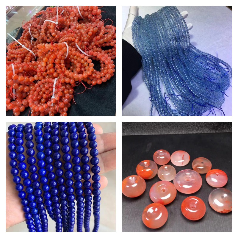 South Red Agate Bracelet Lapis Lazuli Aquamarine Green Phantom Crystal White Crystal Chinese Style Bracelet