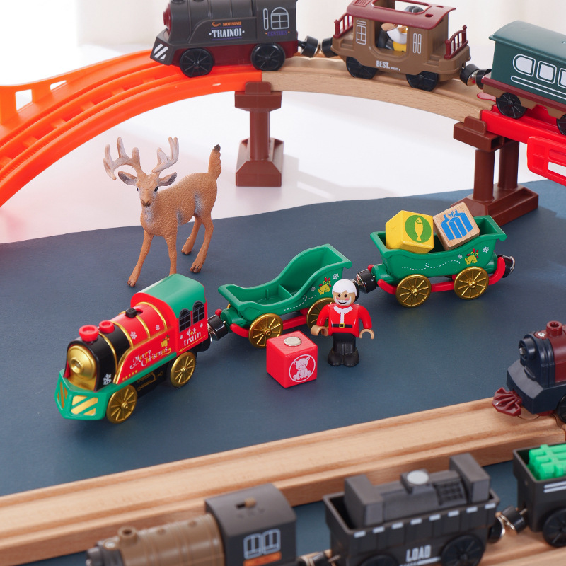 Набор треков Amazon Xiyin temu сцена детская электрическая игрушка поезда рождественская музыкальная тематическая упаковка