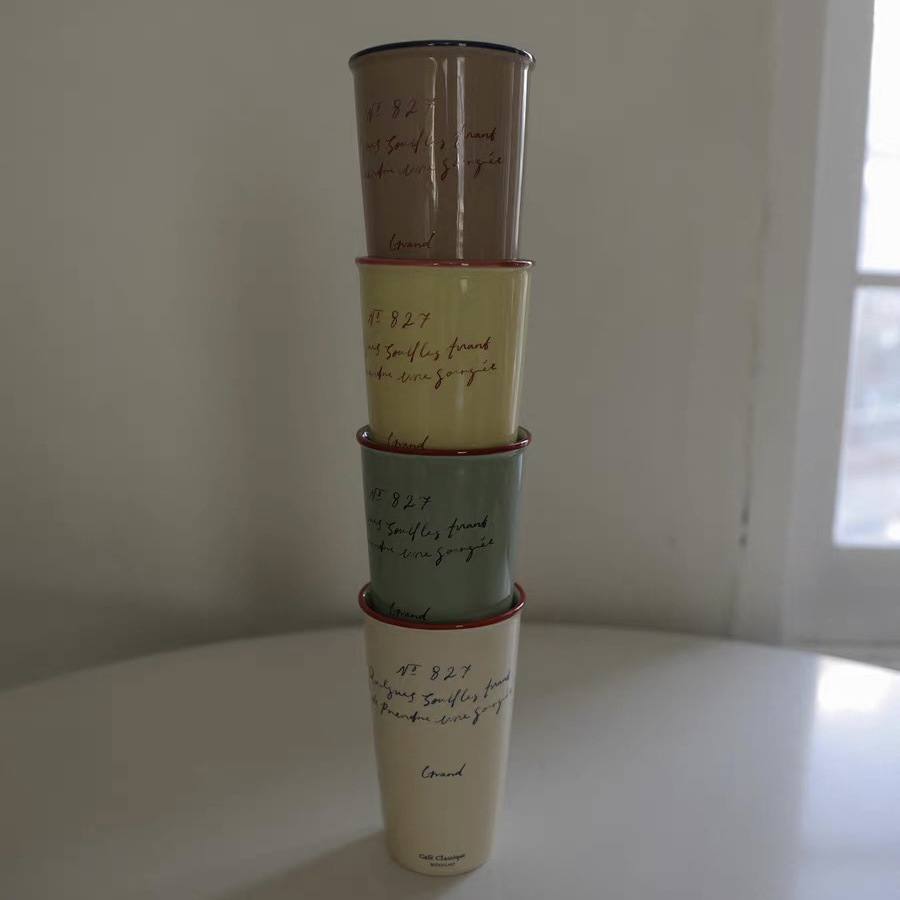 South Korea ins style vintage French style ceramic hand Cup handy cup coffee cup