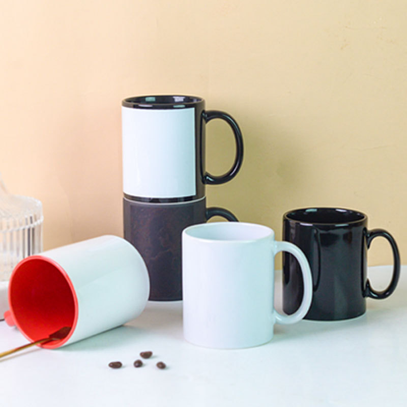 11oz Mug Electroplated Coffee Cup Colored Glaze Straight Ceramic Cup Advertising Event Gift Custom Sublimation Mug