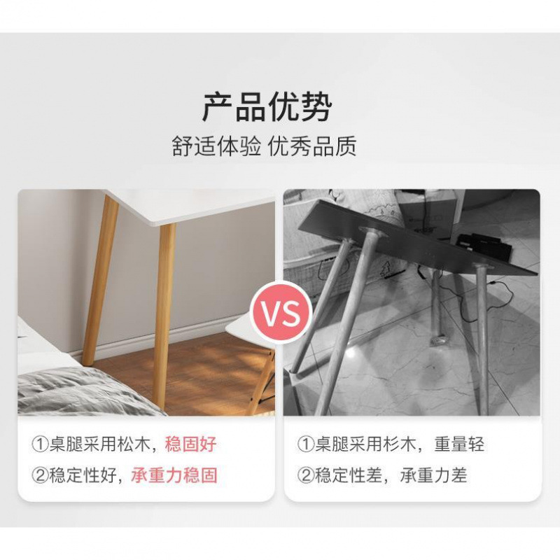 Rental House Desk Simple Household Solid Wood Leg Desktop Computer Desk Bedroom Student Simple Learning and Writing Small Table