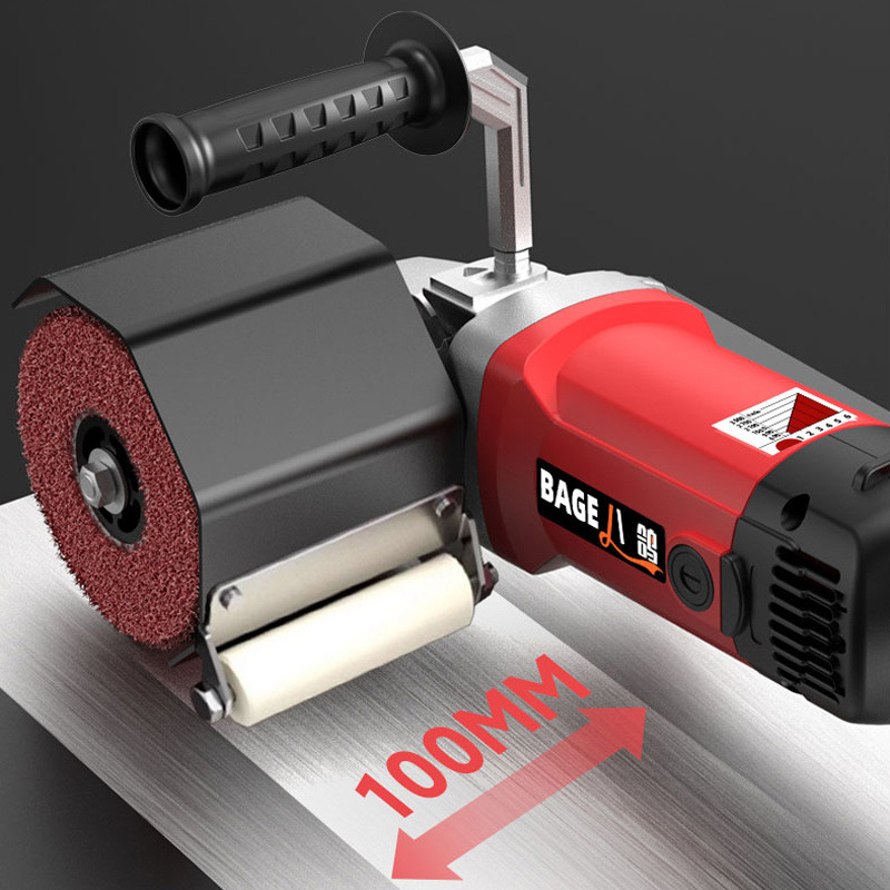 High-Power Stainless Steel Metal Drawing Machine Portable Small Flat Polishing Machine Electric Rust Remover Grinding Tool
