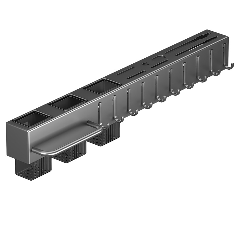 Cross-border stainless steel knife holder wall-mounted kitchen chopsticks holder multi-functional storage rack punch-free rack