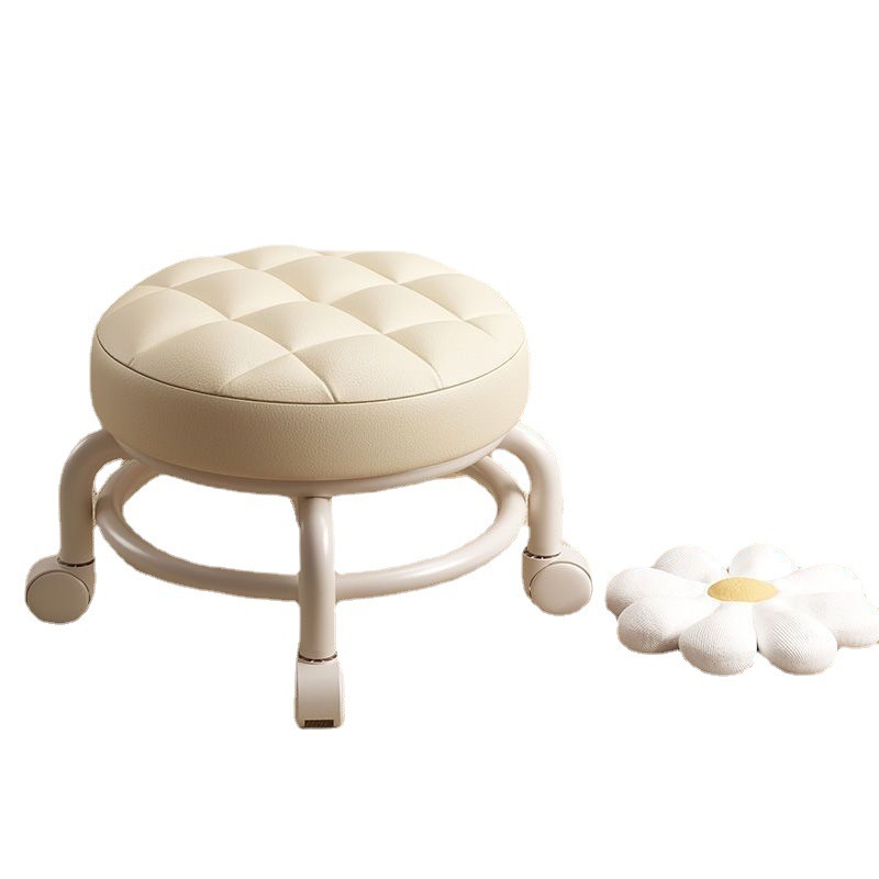 Small Stool Pulley Low Stool with Universal Wheel Toddler Stool Household Lazy Roller Skating Beautiful Sewing Small Chair Internet Popular Bench