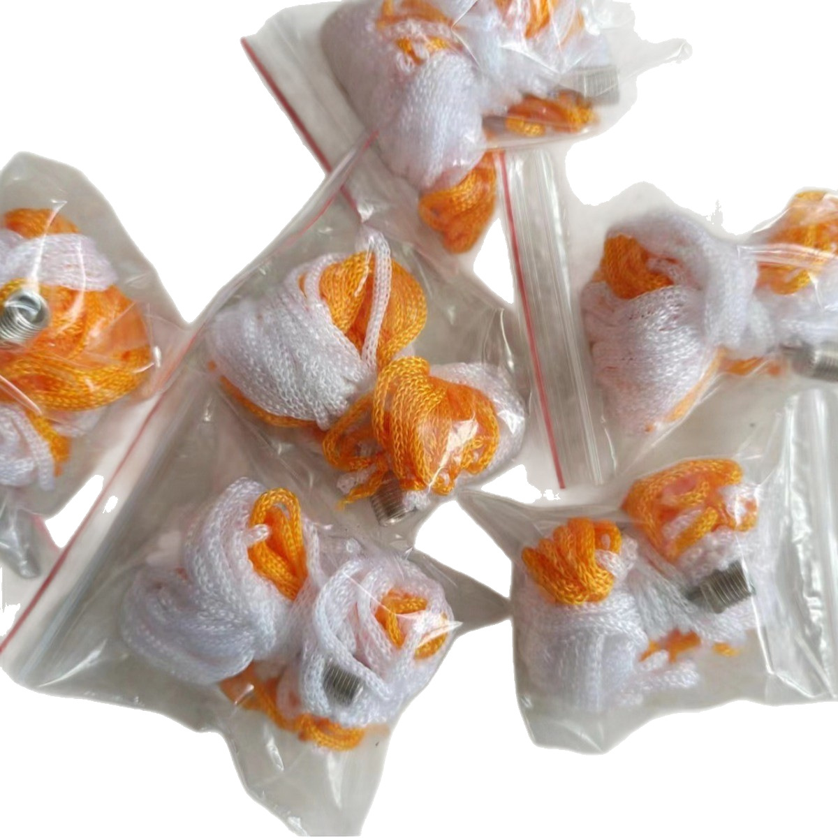 Factory wholesale yellow and white ball pocket plus 1 metal gas needle ball Net matching ball pocket net bag matching gas