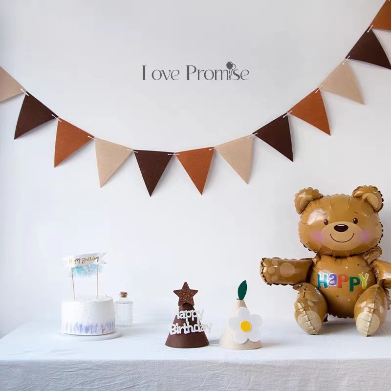 Треугольный флаг из фетра, гирлянда для дня рождения, цветок, оформление для детского сада, Рождества, Хэллоуина