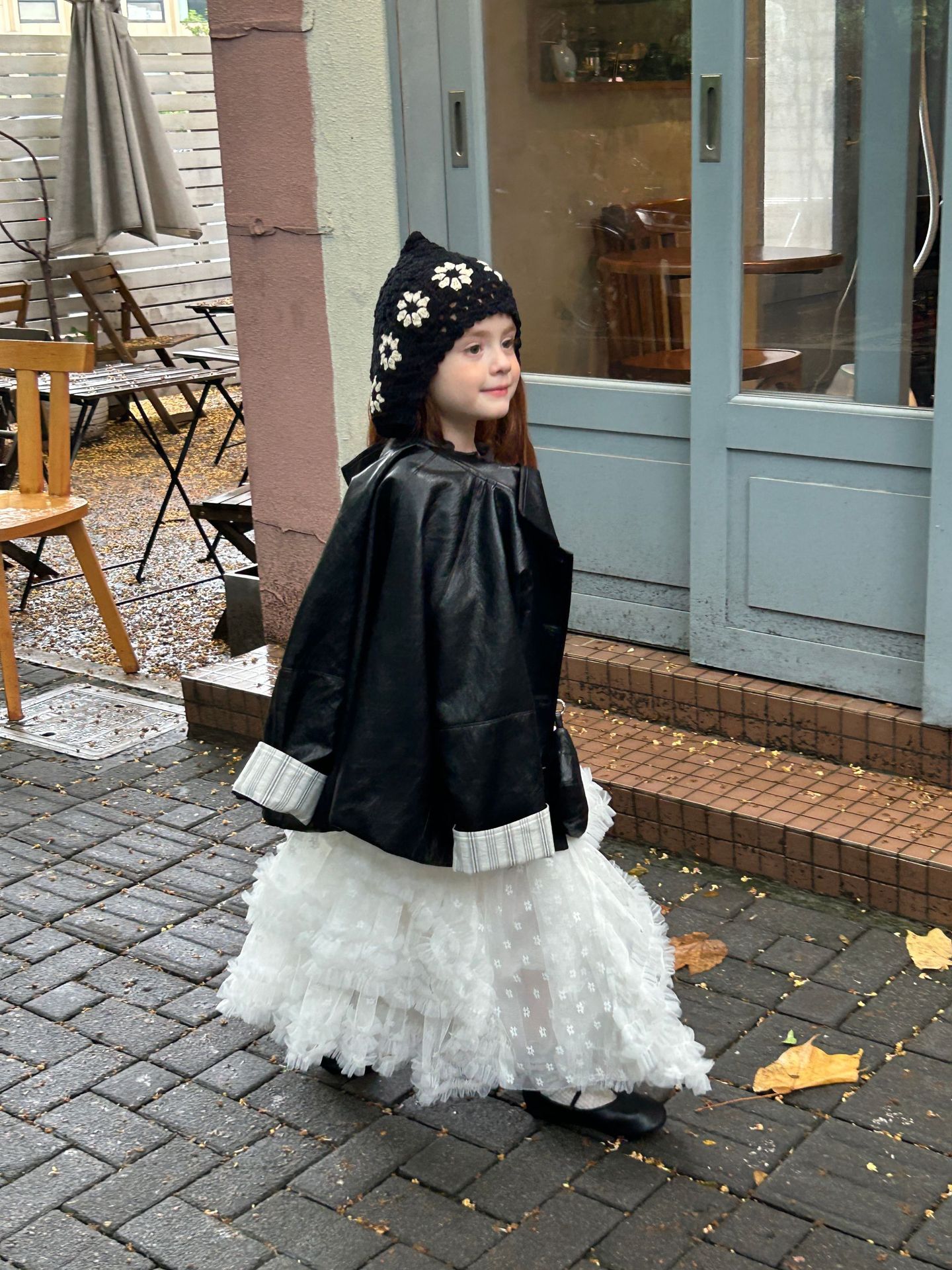 2025 New Autum Girls Fashion Simple Versatile Cuffs Discount Stripesd Black Lapel Leather Jacket + Bag