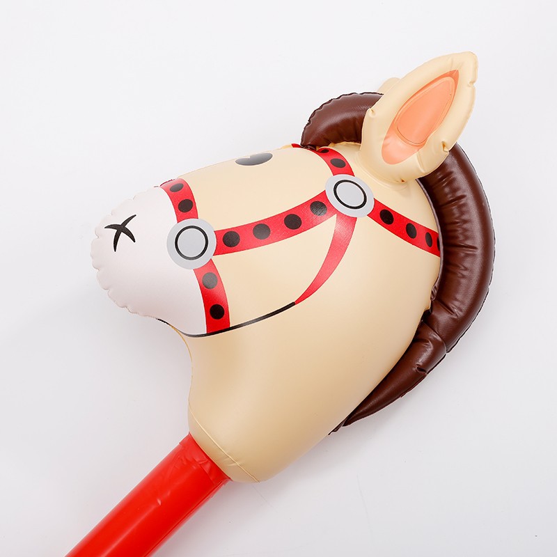 Spot cartoon inflatable stick horse head stick kindergarten game performance stage props horse head stick children's photography toys