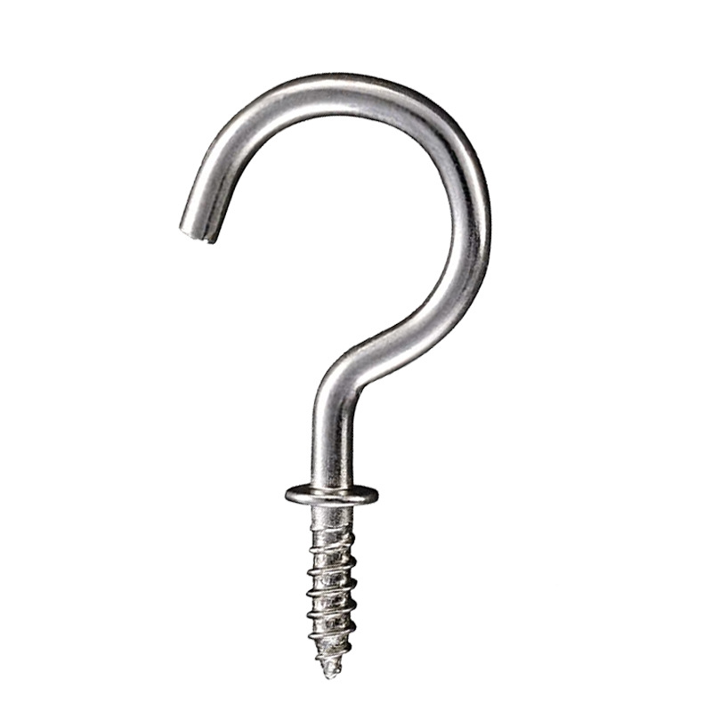 Cup hook self-tapping screw opening sheep's eye 9-character question mark hook kitchen pendant cup hook decorative hook with pad question mark hook