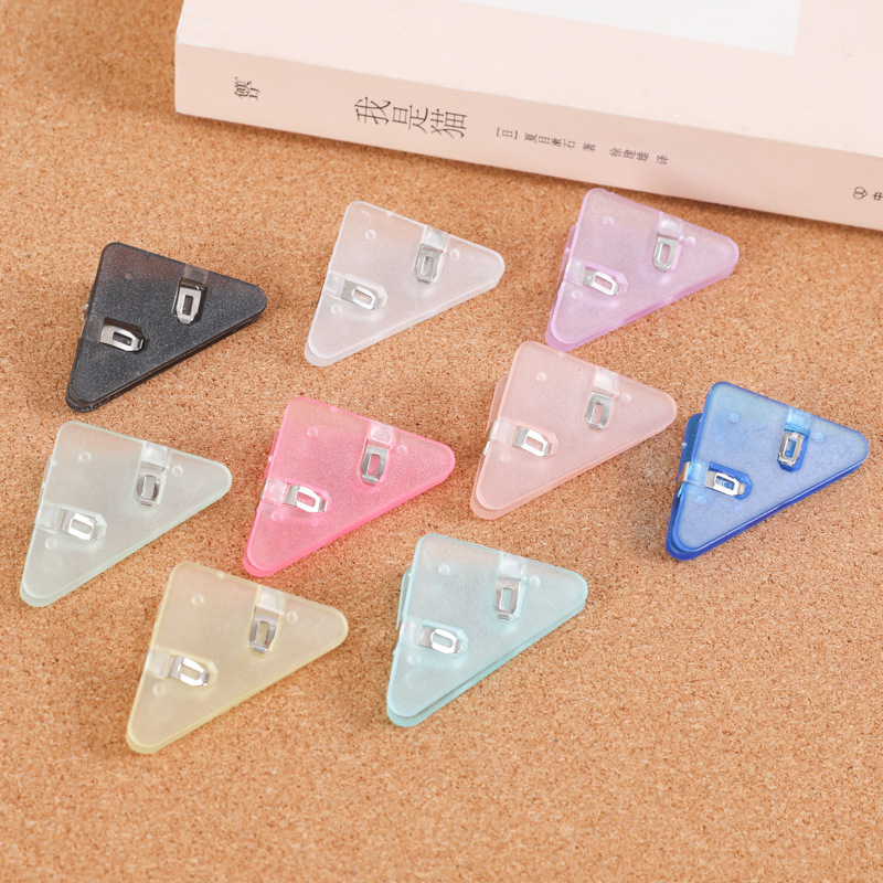 Multifunctional Acrylic Triangle Clip for Stationery, Document Corner Clip to Prevent Curling, Office File, Receipt, Planner Clip