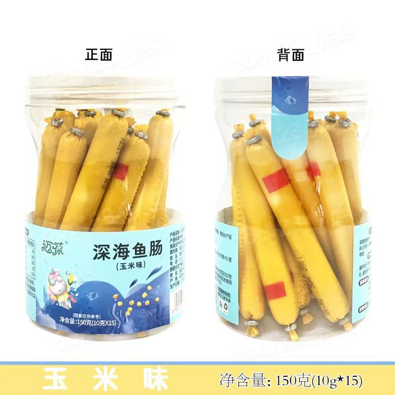 Maibao deep sea cod sausage (10g * 15 pieces) snack shrimp flavor corn flavor fish sausage