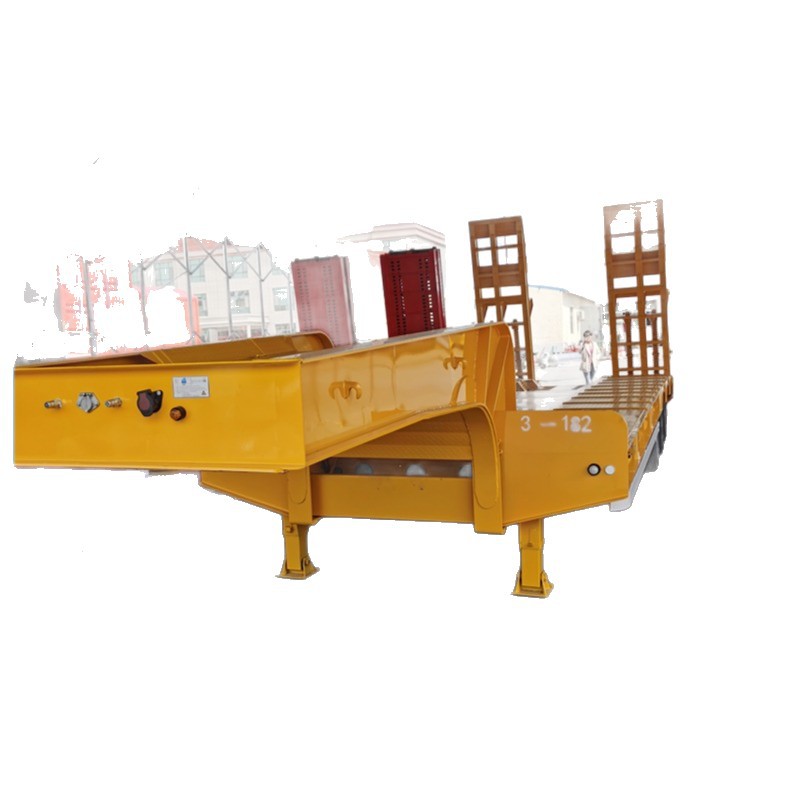13.75m Lowbed Semi-Trailer Double-Spring Ladder Lowbed Semi-Trailer Single-Section Hydraulic Ladder Lowbed