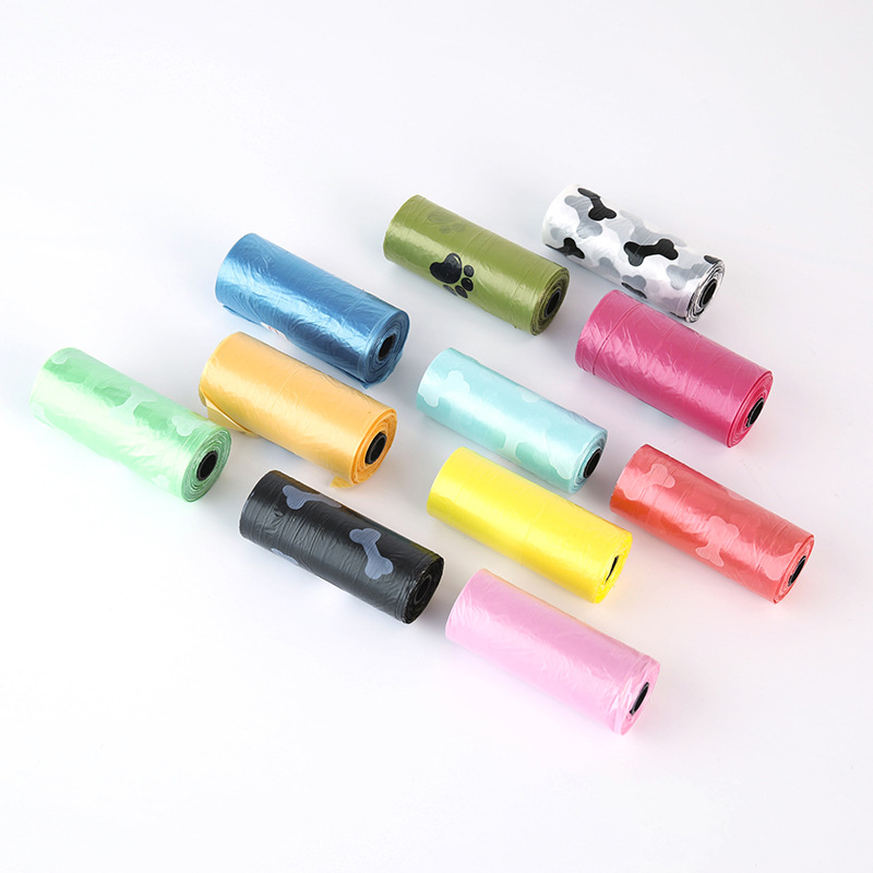 Cross-Border Spot Printed Point-Break Degradable Pet Garbage Bag Portable Dog Poop Bag Outdoor Dog Walking Poop Bag