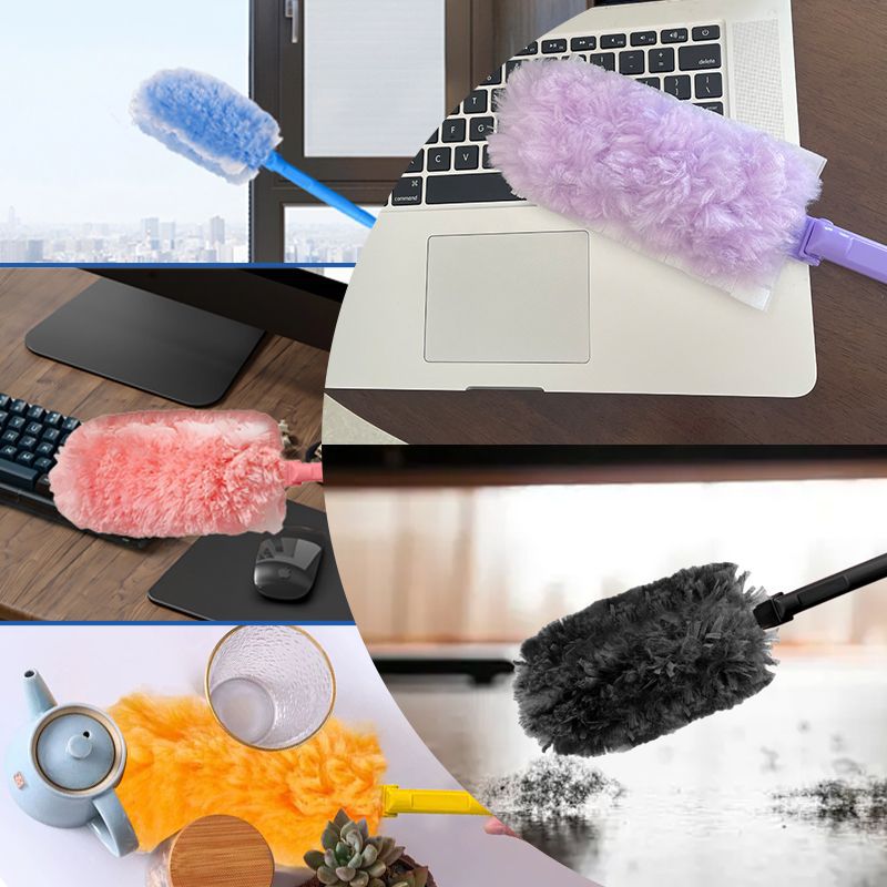 Factory Direct Sales Double-Sided Electrostatic Dust Duster Portable Duster with Replaceable Extended Long Handle for Efficient Tv Dust Removal
