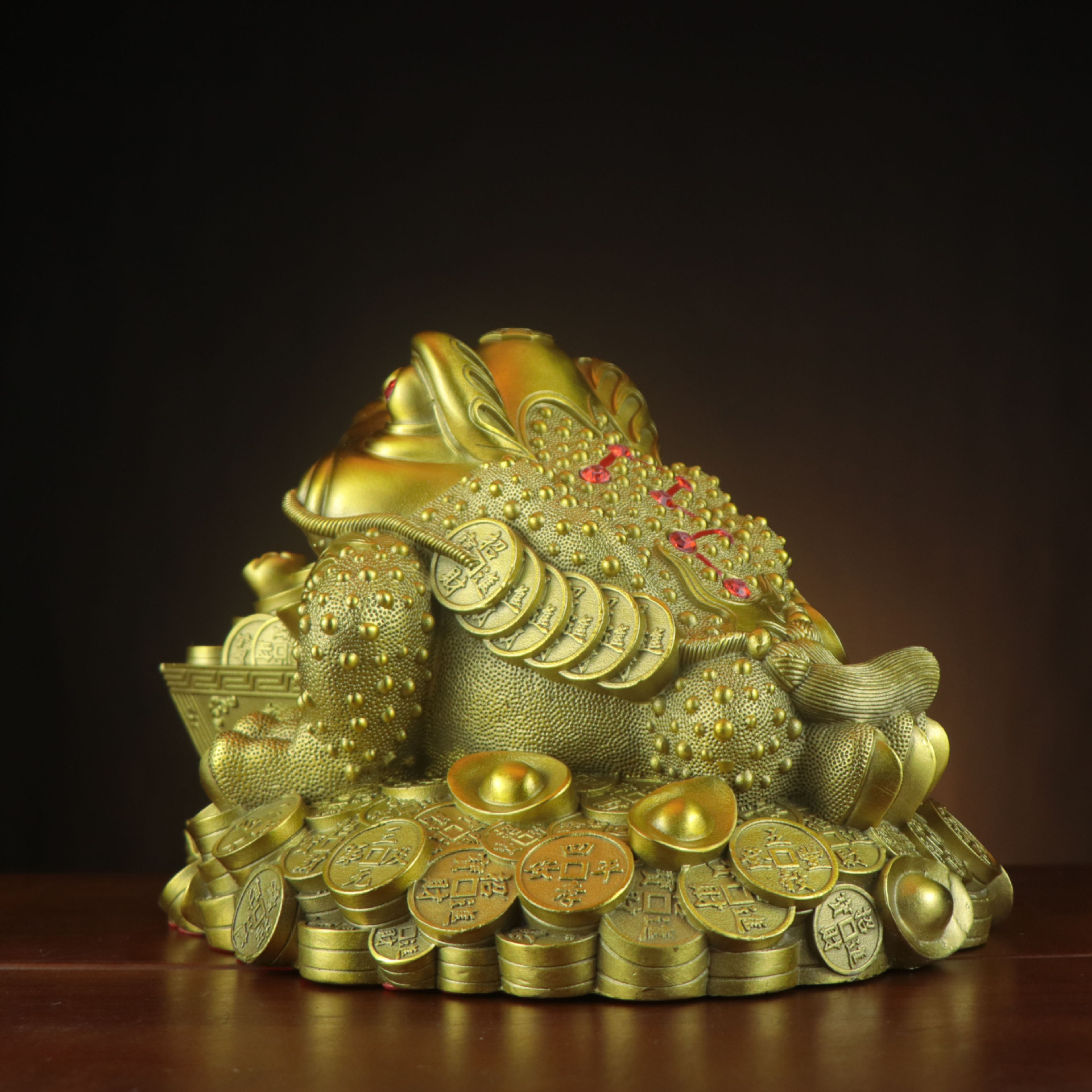 Yang Tongji Pure Brass Golden Toad, Prosperity and Wealth Golden Toad, Daily Fortune Golden Toad Home Store Copper Golden Toad Ornament