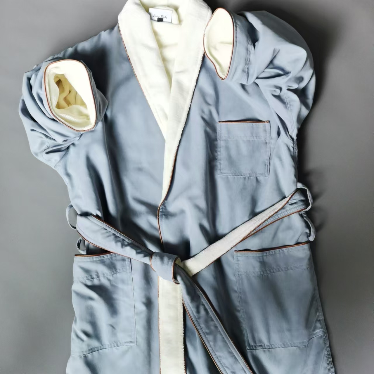 Cross-border export Hilton Hilton hotel bathrobe homestay sanding morning robe high-end double-layer couple nightgown