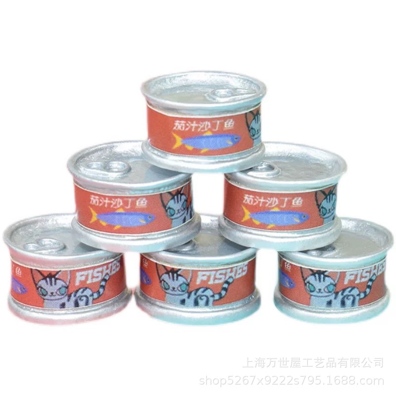 Creative Artificial Mini Miniature Cans [Fish Can Model] Convenience Store DIY Doll House Resin Jewelry