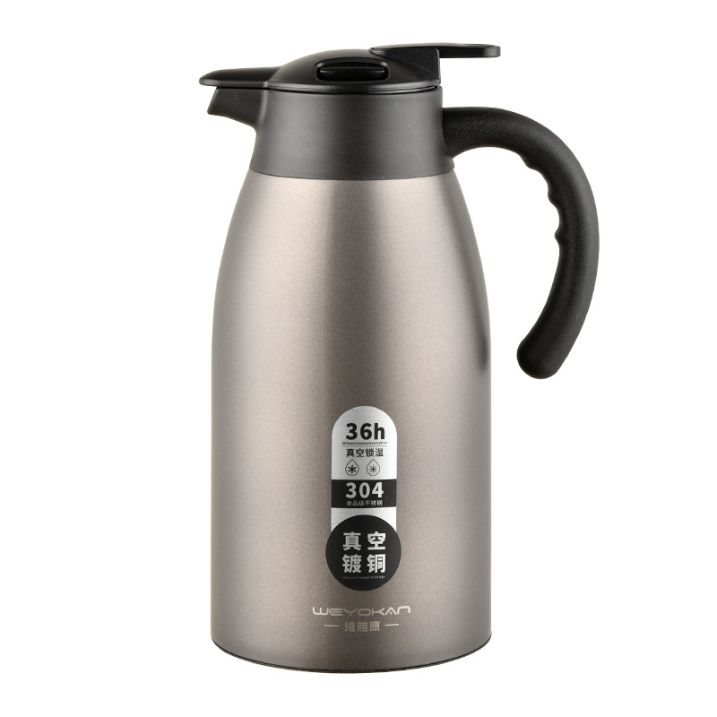 Wow 304 Stainless Steel Thermos Water Kettle Large Capacity Double-Layer Stainless Steel Vacuum Copper-Plated Liner Gift Thermos Water Kettle